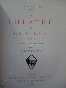 Le théâtre et la Ville  1694-1712. 