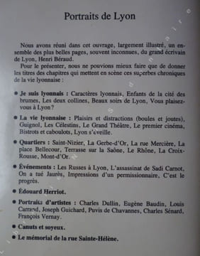 Lyon d'hier et de toujours Chroniques Lyonnaises -Textes choisis par Jean Butin et Jean Honoré.. Béraud Henri