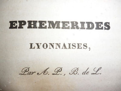 - Nouvelles recherches sur les Editions Lyonnaises du XVIe Siècle (juillet 1840) - Epître à Messieurs les Membres de l'Académie Royale Des Sciences, belles Lettres et Arts de Lyon (1841) - Des Causes Locales qui nuisent à la Fabrique de Lyon Des Moyens de les faire cesser, ou au moins d'en atténuer les effets (1845) - Ephémérides Lyonnaises ( Sans date) - Notice sur la Bibliothèque de la Ville De Lyon - Notice Historique sur la Société Littéraire De Lyon (1859) - Premier Chapitre d'une histoire littéraire de Lyon Lu dans la séance du 27 juillet 1858 (...) - Une Fabrique de Faïence à Lyon sous le rêgne de Henri II (1862).