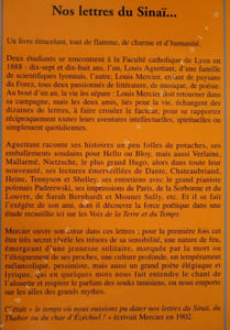 Nos Lettres du Sinaï...Correspondance de deux jeunes écrivains à la fin du XIXe siècle.