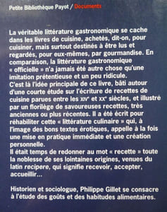 Le Goût et les Mots . Littérature et Gastronomie ( XIVE-XXe Siècle ).