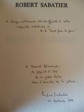 Robert Sabatier. Bosquet Alain