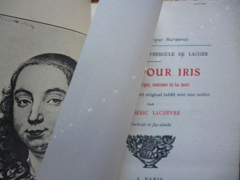LE LIVRE D'AMOUR D'HERCULE DE LAGGER Vers pour IRIS ( Henriette de Coligny, Comtesse de la Suze ). Publiés sur le manuscrit original inédit avec une ...