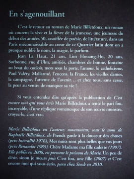 En s'agenouillant. Billetdoux Marie ( Raphaëlle Billetdoux )