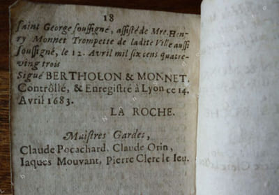Reglemens et status pour les maistres conroyeurs & maroquiniers de la Ville de Lyon, pour être par eux observés à l'advenir, & Homologué soû le bon plaisir de sa majesté, afin d'empescher les abus qui se peuvent commetre dans ledit métier.