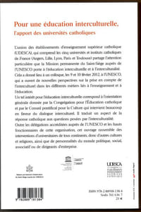 Pour une éducation interculturelle, l'apport des université catholiques.