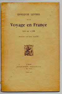 Quelques lettres sur un voyage en France fait en 1788.