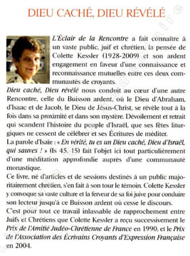 Dieu Caché Dieu Révélé - Essai sur le Judaïsme.. Kessler Colette