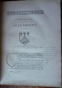 Histoire généalogique de la Maison de Saussaye.. Pean Alonso