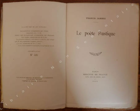 Le poète Rustique L'almanach du Poète rustique.. Jammes Francis