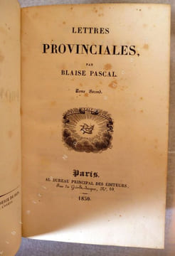 Lettres Provinciales  Tomes I & II. Pascal (Blaise)