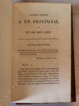 Lettres Provinciales  Tomes I & II. Pascal (Blaise)