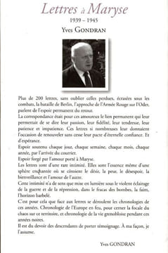 Lettres à Maryse 1939-1945.. Gondran Yves
