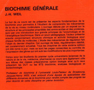 Biochimie générale. Weil J.-H.