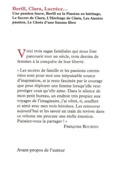 Berill, Clara, Lucrèce... Bourdin Françoise