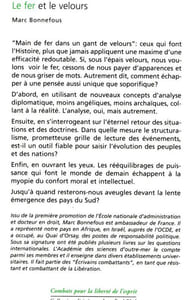 le fer et le velours Essai sur la violence et la diplomatie