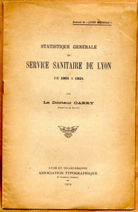 Statistique Générale du Service Sanitaire de Lyon de 1901 à 1924.