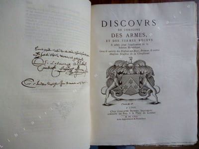 LES MASURES DE L'ILE-BARBE, Supplément à la nouvelle édition Oeuvres diverses de Claude Le Laboureur ancien Prévost de cette Abbaye comprenant :Le discours de l'Origine des Armes - L'Epître apologétique pour le Discours de l'Origine des Armes - La Généalogie de la Maison De Sainte-Colombe - Les notes et corrections sur le bréviaire de l'Eglise de Lyon