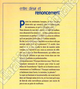Entre désir et renoncement.