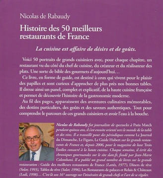 Histoire des 50 meilleurs restaurants de France.. Rabaudy Nicolas de