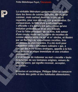 Le goût et les mots. Littérature et Gastronomie ( XIVe-XXe siècles )