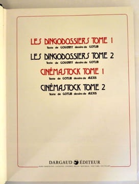 Les Dingodossiers TOME I - ( Texte de Goscinny , Dessin de Gotlieb )Les Dingodossiers Tome IICinémastock Tome I - ( Texte de Gotlied, Dessin de ...