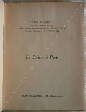 Le Spleen De Paris - Poèmes en prose. Baudelaire Charles