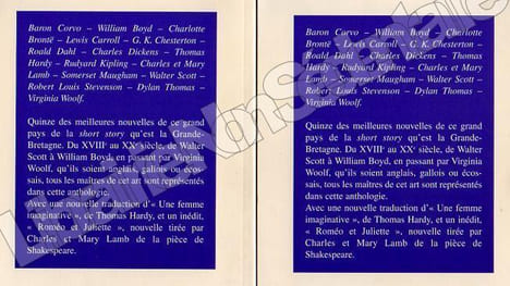 Trésor de la Nouvelle - de la littérature Anglaise.. Boyd - Bronté -Dahl - Kiplink - Hardy - Caroll - Scott - Lamb - Thomas ( Dylan )- Woolf - Corvo ...