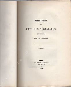 Description des pays ségusiaves( Supplément )