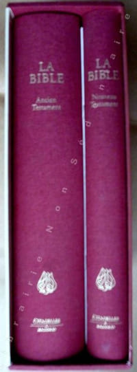 LA BIBLE - ANCIEN TESTAMENT - NOUVEAU TESTAMENT ( 2 volume, un livret des pièces du catalogue raisonné )