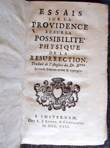 Essai sur la providence et les possibilités physiques de la résurrection.