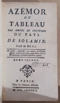 Azémor ou Tableau des Moeurs et Coutumes du Pays de Solamir [ Utopie ] 