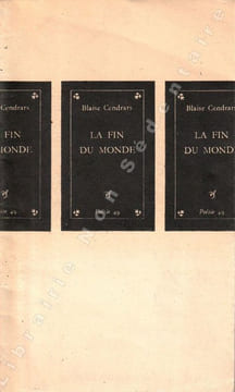 La fin du monde Filmée par l'Ange N.-D. . Cendrars Blaise