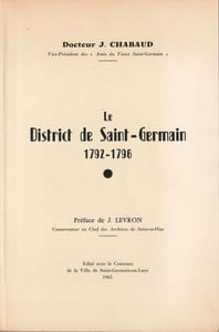 Le district de Saint-Germain 1792-1796 