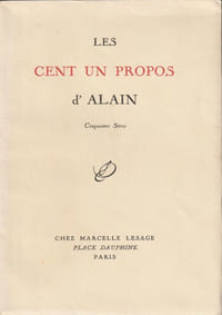 Les cent un propos d'Alain - Cinquième Série