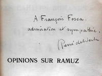 OPINIONS SUR RAMUZ.