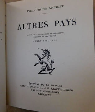 AUTRES PAYS. Morceaux avec des bois et ornements dessinés et gravés par Henry Bischoff.. AMIGUET Fred.-Philippe.