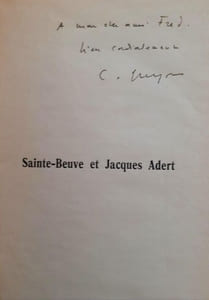 SAINTE-BEUVE ET JACQUES ADERT