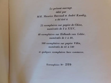 SYRUP DE CASSIS. Dessins de Maurice Barraud.  E.O. 1/500 sur vélin. [25 chine / 40 hollande / 500 vélin]. Dos un peu usagé, sans gravité; bon ...