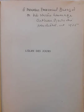 L'élan des jours. BERTSCHI (Arthur)