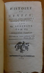  HISTOIRE DE GENÈVE, DEPUIS SON ORIGINE JUSQUÀ NOS JOURS.