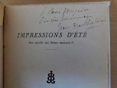 IMPRESSIONS DÉTÉ.  «Pour précéder mes poèmes musicaux».