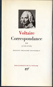Correspondance III ( 1749-1753 ) - Édition Théodore Besterman.  