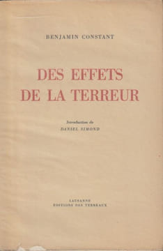 Des effets de la Terreur Introduction de Daniel Simond . Constant Benjamin