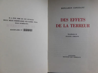 Des effets de la Terreur Introduction de Daniel Simond 