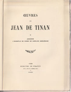 Aimienne suivi de L'exemple de Ninon de L'Enclos Amoureuse - Oeuvres de Jean de Tinan II -