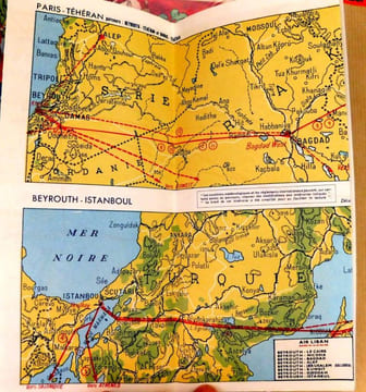 AIR FRANCE TRAVEL POCHETTE DOCUMENT BROCHURE 1953 LUCIEN BOUCHER PLANISPHÈRE . Boucher Lucien -