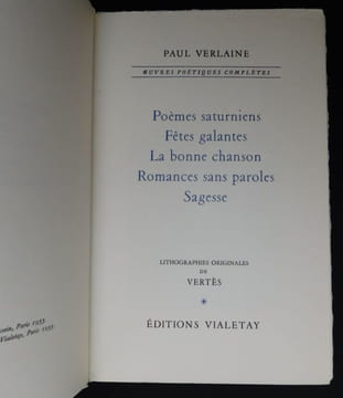 Oeuvres Poétiques complètes de Paul Verlaine.. Verlaine (Paul) - Vertès - Barret - Sainte-Croix - Valentine Hugo - Simon Goldberg [Le Dantec ...