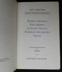 Oeuvres Poétiques complètes de Paul Verlaine.