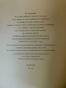 PROGRAMME de la SOIRÉE OFFERTE AU Théatre LOUIS XV par le Général de Gaulle en l'Honneur de Leurs ALTESSES ROYALES Madame LA GRANDE DUCHESSE & MONSEIGNEUR LE PRINCE DE LUXEMBOURG le vendredi 4 octobre 1963.